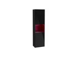 Villeroy und Boch Finion Hochschrank F460HBPH 41,8x151,6x27cm, links, Regal Peony Matt Lacquer, Glossy Black Lacquer