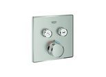 Grohe Grohtherm Smartcontrol Fertigmontageset 29124DC0 supersteel, eckig, UP-Thermostat, 2 Absperrventile