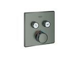 Grohe Grohtherm Smartcontrol Fertigmontageset 29124AL0 hard graphite gebürstet, eckig, UP-Thermostat, 2 Absperrventile