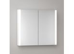 KEUCO Somaris Spiegelschrank mit Beleuchtung 14502512100 80 x 71 x 12,7 cm, weiß matt, 2 Türen, Wandvorbau