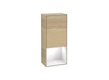 Villeroy und Boch Finion Seitenschrank F550GFPC 41,8x93,6x27cm, rechts, Regal unten Glossy White, Oak Veneer