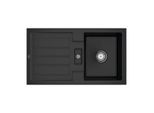 Villeroy & Boch Flavia Einbauspüle 330501S5 mit Ablaufgarnitur und Handbetätigung, Ebony