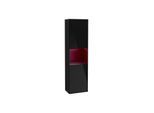 Villeroy und Boch Finion Hochschrank F470HBPH 41,8x151,6x27cm, rechts, Regal Peony Matt Lacquer, Glossy Black Lacquer