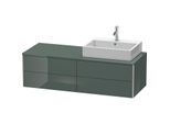 Duravit XSquare Waschtisch-Unterschrank XS4913R3838 140x40x54,8cm, 4 Schubkästen, rechts, Dolomiti Grey hochglanz