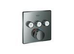 Grohe Grohtherm Smartcontrol Fertigmontageset 29126A00 hard graphite, eckig, UP-Thermostat, 3 Absperrventile