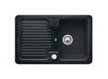 Villeroy & Boch Condor Einbauspüle 674502S5 mit Ablaufgarnitur und Exzenterbetätigung, Ebony