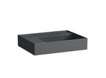 LAUFEN Kartell Waschtisch H8103357581121 60x46cm, Ablage links, ohne Überlauf, ohne Hahnloch, graphit matt