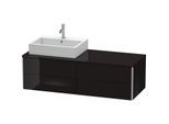 Duravit XSquare Waschtisch-Unterschrank XS4913L4040 140x40x54,8cm, 4 Schubkästen, links, schwarz hochglanz