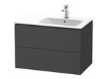 Duravit L-Cube Waschtisch-Unterschrank LC629204949 82x48,1x55cm, 2 Schubkästen, Becken rechts, graphit matt