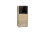 Villeroy und Boch Finion Seitenschrank G520PDPC 41,8cm, links, Ladestation, Emotion, Regal Black Matt Lacquer, Oak Veneer