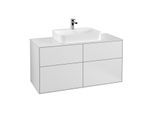 Villeroy und Boch Finion Waschtischunterschrank F38100MT 120x60,3cm, Abdeckplatte white matt, White matt lacquer