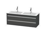 Duravit Ketho Waschtisch-Unterschrank KT643204949 127x47,5x48cm, 2 Schubkästen, wandhängend, graphit matt