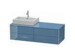Duravit XSquare Waschtisch-Unterschrank XS4913L4747 140x40x54,8cm, 4 Schubkästen, links, Stone Blue hochglanz
