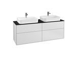 Villeroy und Boch Finion Waschtischunterschrank F43200MT 160x60,3cm, Abdeckplatte black matt, White matt lacquer
