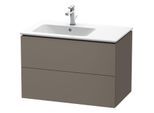 Duravit L-Cube Waschtisch-Unterschrank LC629109090 82x48,1x55cm, 2 Schubkästen, Becken links, flannel grey seidenmatt