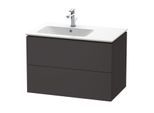 Duravit L-Cube Waschtisch-Unterschrank LC629108080 82x48,1x55cm, 2 Schubkästen, Becken links, graphit supermatt