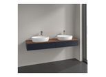 Villeroy und Boch Antao Waschtisch-Unterschrank K17052HG 160x19x50cm, Hahnlochbohrung, Waschbeckenplattenfarbe warm walnut, midnight blue matt lacquer