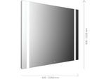 Emco Mi 500 LED-Lichtspiegel 110050010060100 500 x 1006 mm, mit 2 durchgehenden Lichtausschnitten links und rechts