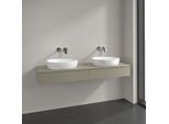 Villeroy und Boch Antao Waschtisch-Unterschrank L17050HK 160x19x50cm, Hahnlochbohrung, Waschbeckenplattenfarbe Lack, stone grey matt lacquer