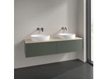 Villeroy und Boch Antao Waschtisch-Unterschrank K39113HL 160x36x50cm, Waschbeckenplattenfarbe botticino, leaf green matt lacquer