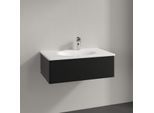 Villeroy und Boch Antao Waschtisch-Unterschrank K01000PD 78,8x25,6x49,6cm, ohne Frontstruktur, black matt lacquer
