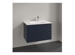 Villeroy und Boch Antao Waschtisch-Unterschrank L04000HG 78,8x50,4x49,6cm, ohne Frontstruktur, midnight blue matt lacquer, Mit Beleuchtung