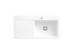 Villeroy und Boch Subway Style 60 Spüle 336102KG rechts, mit Ablaufgarnitur, Excenterbetätigung, 1000 x 510 mm, snow white CeramicPlus
