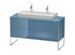 Duravit XSquare Waschtisch-Unterschrank XS4925M4747 140x53,8x54,8cm, 4 Schubkästen, Stone Blue hochglanz