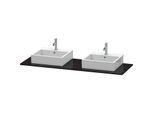 Duravit XSquare Konsole XS063HB4040 160x55cm, mit zwei Ausschnitten, schwarz hochglanz