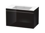 Duravit L-Cube Waschtisch-Unterschrank LC6917N4040 80 x 48 cm, ohne Hahnloch, schwarz hochglanz, 1 Auszug