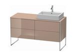 Duravit XSquare Waschtisch-Unterschrank XS4923R8686 140x53,8x54,8cm, 4 Auszüge, rechts, cappuccino hochglanz