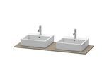 Duravit XSquare Konsole XS063GB9090 140x55cm, mit zwei Ausschnitten, Flannel Grey seidenmatt