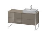 Duravit XSquare Waschtisch-Unterschrank XS4923R8989 140x53,8x54,8cm, 4 Auszüge, rechts, Flannel Grey hochglanz