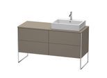 Duravit XSquare Waschtisch-Unterschrank XS4923R9090 140x53,8x54,8cm, 4 Auszüge, rechts, Flannel Grey seidenmatt