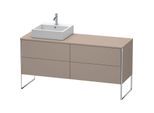Duravit XSquare Waschtisch-Unterschrank XS4924L4343 160x53,8x54,8cm, 4 Auszüge, links, Basalt matt