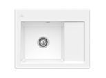 Villeroy und Boch Subway 45 Compact Einbauspüle 331201KG links, mit Ablaufgarnitur, Handbetätigung, 650 x 510 mm, snow white CeramicPlus
