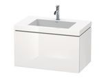 Duravit L-Cube Waschtisch-Unterschrank LC6917O8585 80 x 48 cm, 1 Hahnloch, weiß hochglanz, 1 Auszug