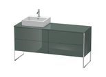 Duravit XSquare Waschtisch-Unterschrank XS4924L3838 160x53,8x54,8cm, 4 Auszüge, links, Dolomiti Grey hochglanz