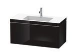 Duravit L-Cube Waschtisch-Unterschrank LC6918O4040 100 x 48 cm, 1 Hahnloch, schwarz hochglanz, 1 Auszug