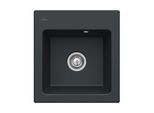 Villeroy und Boch Subway 45 XS Einbauspüle 678101S5 mit Ablaufgarnitur, 475 x 510 mm, Handbetätigung, ebony CeramicPlus