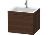 Duravit L-Cube Waschtisch-Unterschrank LC6916O6969 60 x48 cm, 1 Hahnloch, nussbaum gebürstet, 1 Auszug