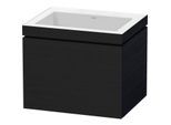 Duravit L-Cube Waschtisch-Unterschrank LC6916N1616 60 x 48 cm, ohne Hahnloch, Eiche schwarz, 1 Auszug