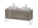 Duravit XSquare Waschtisch-Unterschrank XS4927B8989 160x53,8x54,8cm, 4 Auszüge, beidseitig, Flannel Grey hochglanz