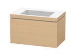 Duravit L-Cube Waschtisch-Unterschrank LC6917N3030 80 x 48 cm, ohne Hahnloch, Eiche natur, 1 Auszug