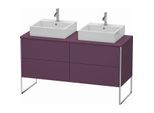 Duravit XSquare Waschtisch-Unterschrank XS4926B9494 140x53,8x54,8cm, 4 Auszüge, beidseitig, Aubergine seidenmatt