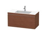 Duravit L-Cube Waschtisch-Unterschrank LC6918O1313 100 x 48 cm, 1 Hahnloch, amerikanischer nussbaum, 1 Auszug