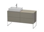 Duravit XSquare Waschtisch-Unterschrank XS4923L9090 1400x538x548mm, 4 Auszüge, links, Flannel Grey seidenmatt