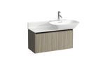 LAUFEN BASE für INO Waschtischunterschrank H4030031102621 77x36cm, 1 Schublade, Griffleiste Aluminium schwarz, Ulme hell