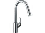 hansgrohe Focus M41 Spültisch-Einhebelmischer 240 31833000 mit Ausziehbrause, 2jet, 5,8 l/min, chrom