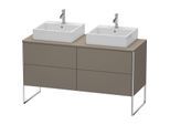 Duravit XSquare Waschtisch-Unterschrank XS4926B9090 140x53,8x54,8cm, 4 Auszüge, beidseitig, Flannel Grey seidenmatt
